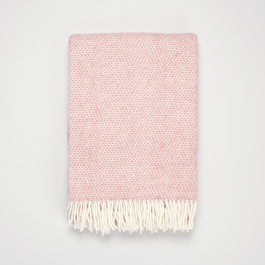 Wrap up warm with our soft dusky pink wool blanket